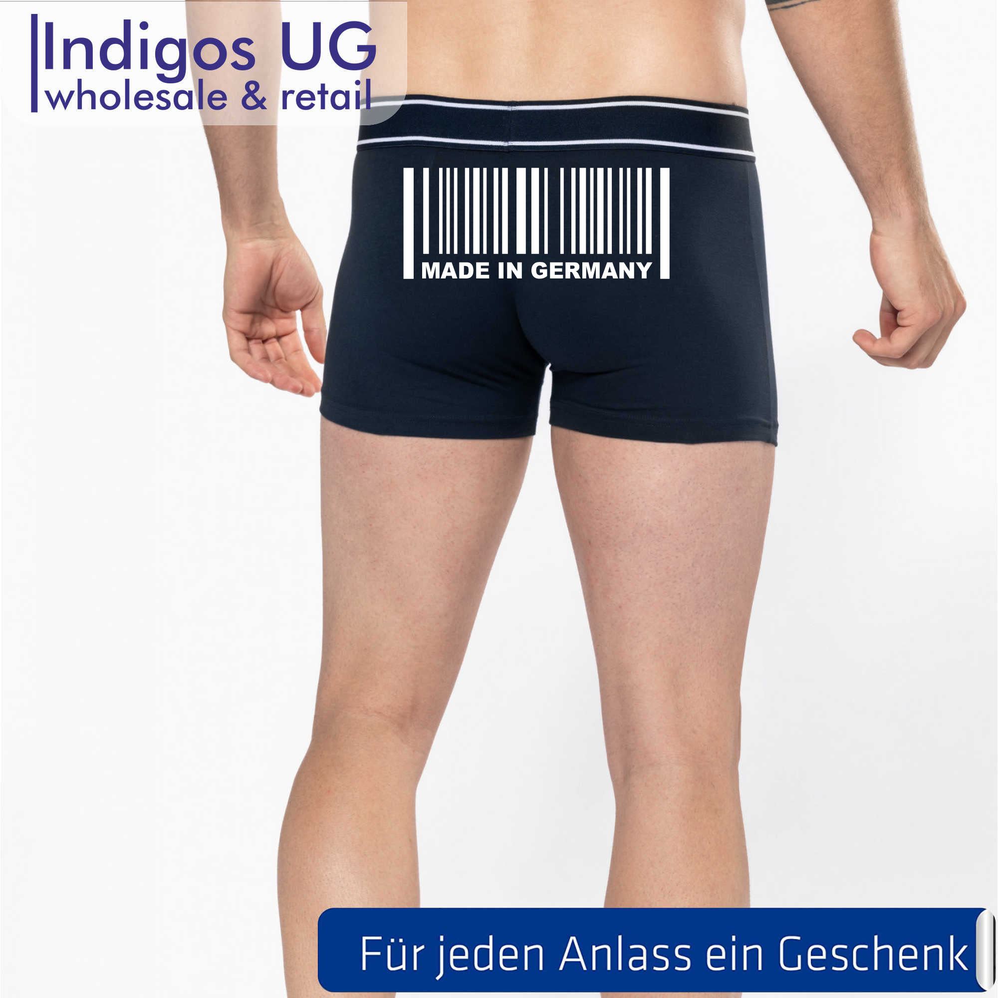 Boxershort Herren hinten Made in Germany Barcode lustiges Motiv