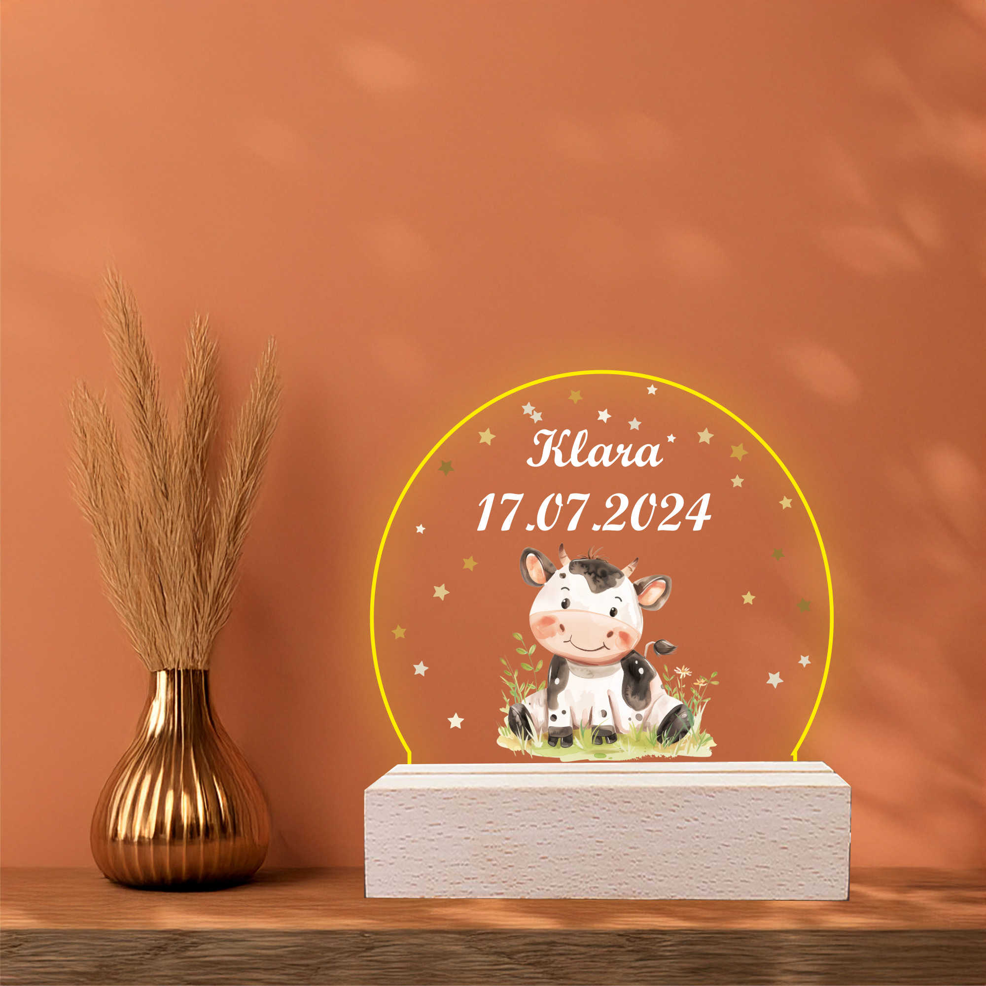 Nachtlicht 3D LED - für Kinder - individuell personalisiert mit Tieren Geschenk