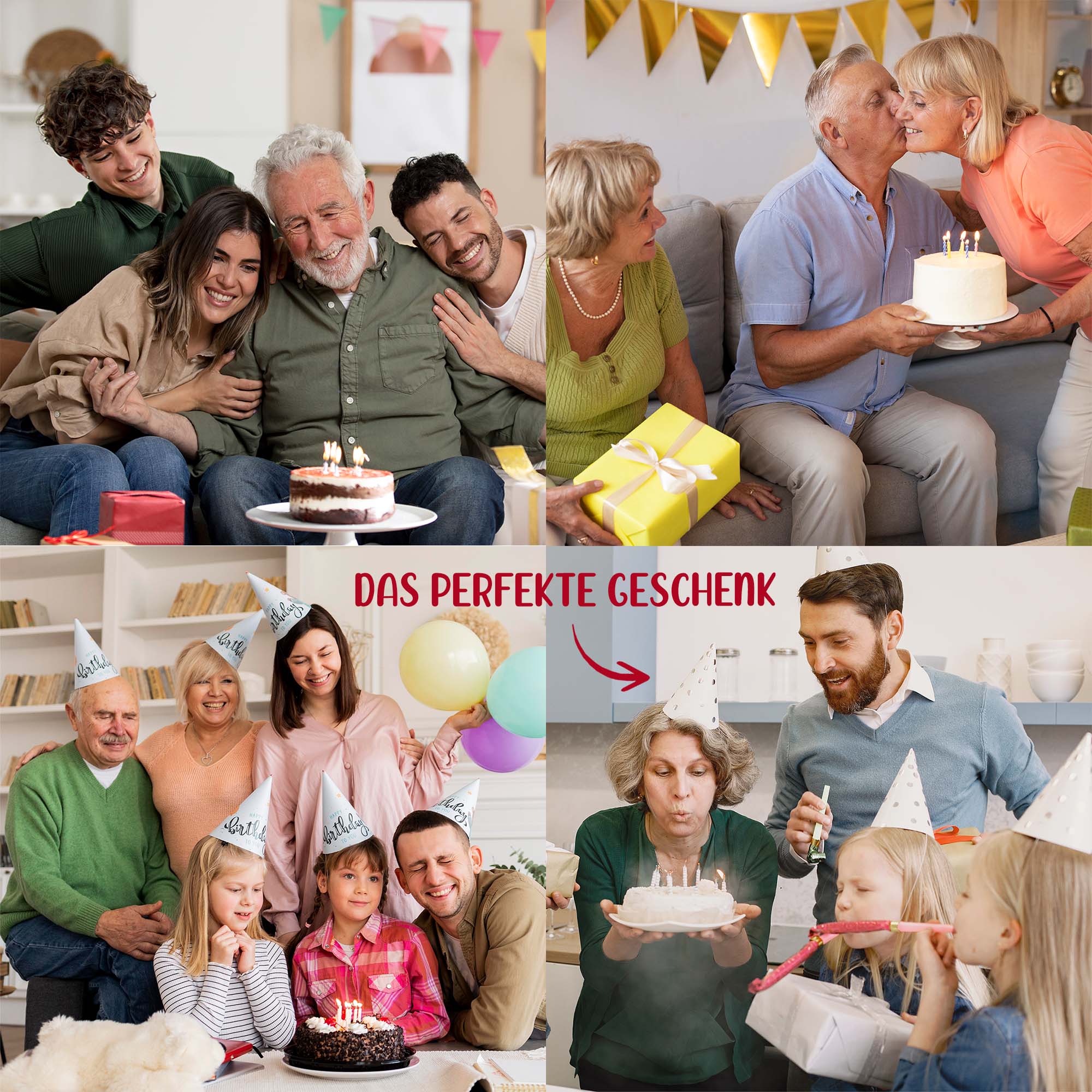 LED Nachttischlampe - Liebe, Familie, Mama, Papa - Herz mit Spruch Geschenk